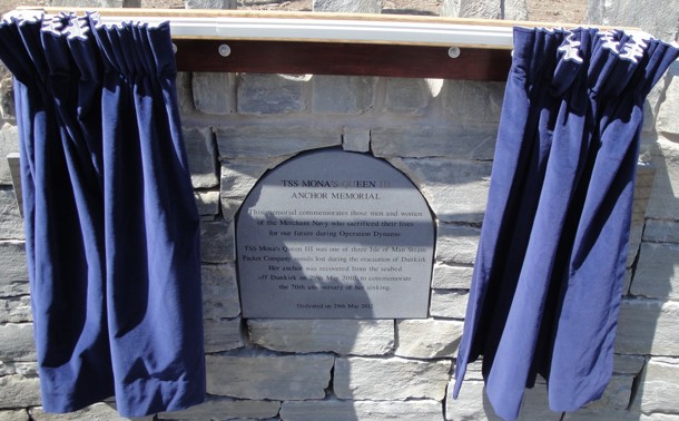 The Steam Packet Company vessel Mona’s Queen Anchor Memorial working on the stone at Kallow Point