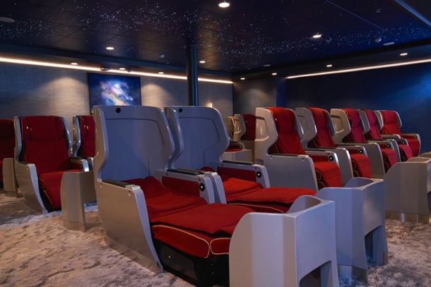 Cinema on ferry with luxury large seats